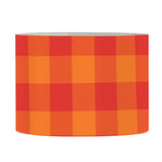 Orange Buffalo Check Pattern Print Drum Lamp Shade