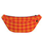 Orange Buffalo Check Pattern Print Fanny Pack