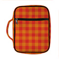 Orange Buffalo Check Pattern Print Front Pocket Bible Bag