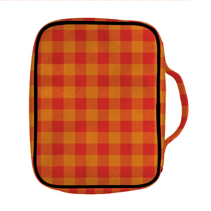 Orange Buffalo Check Pattern Print Front Pocket Bible Bag