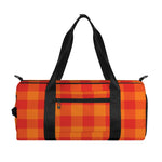 Orange Buffalo Check Pattern Print Gym Bag