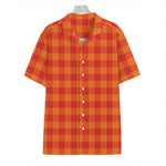 Orange Buffalo Check Pattern Print Hawaiian Shirt