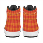 Orange Buffalo Check Pattern Print High Top Leather Sneakers
