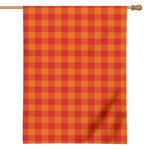 Orange Buffalo Check Pattern Print House Flag