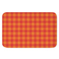 Orange Buffalo Check Pattern Print Indoor Door Mat