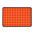 Orange Buffalo Check Pattern Print Kitchen Mat