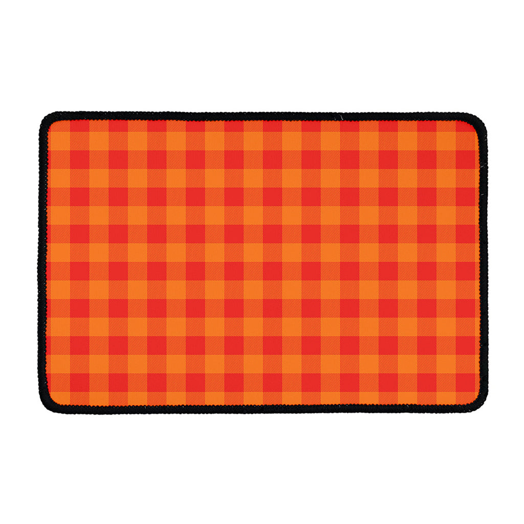 Orange Buffalo Check Pattern Print Kitchen Mat