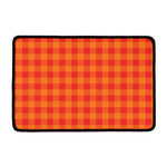 Orange Buffalo Check Pattern Print Kitchen Mat