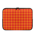 Orange Buffalo Check Pattern Print Laptop Sleeve