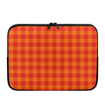 Orange Buffalo Check Pattern Print Laptop Sleeve