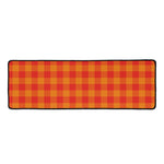 Orange Buffalo Check Pattern Print Long Kitchen Mat