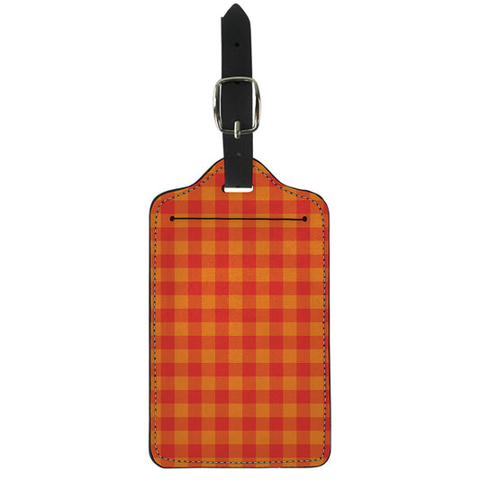 Orange Buffalo Check Pattern Print Luggage Tag