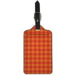 Orange Buffalo Check Pattern Print Luggage Tag