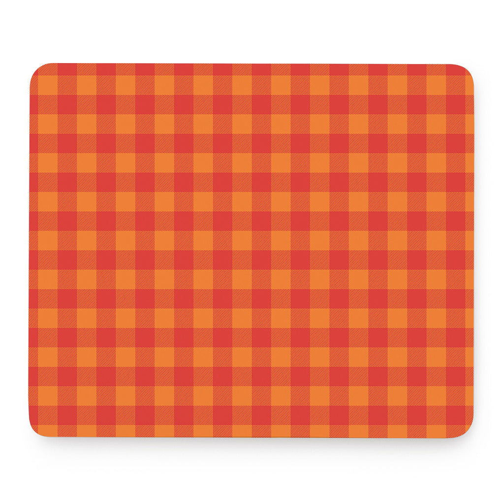 Orange Buffalo Check Pattern Print Mouse Pad