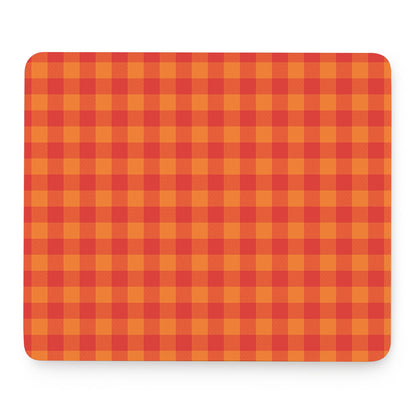 Orange Buffalo Check Pattern Print Mouse Pad