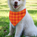 Orange Buffalo Check Pattern Print Over The Collar Dog Bandana