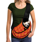 Orange Buffalo Check Pattern Print Pet Sling Carrier