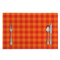 Orange Buffalo Check Pattern Print Placemat