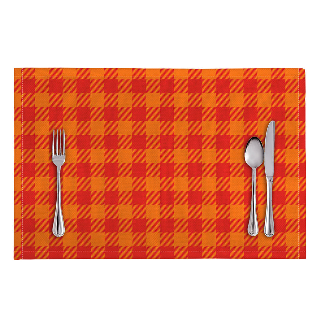 Orange Buffalo Check Pattern Print Placemat