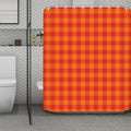 Orange Buffalo Check Pattern Print Polyester Shower Curtain