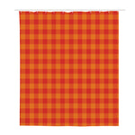 Orange Buffalo Check Pattern Print Polyester Shower Curtain