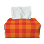 Orange Buffalo Check Pattern Print Rectangle Tissue Box Cover