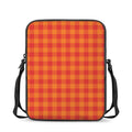 Orange Buffalo Check Pattern Print Rectangular Crossbody Bag