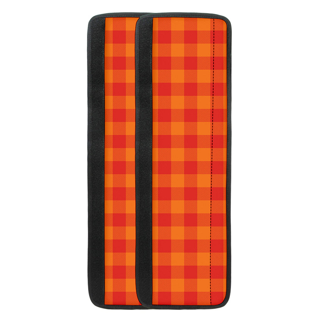 Orange Buffalo Check Pattern Print Refrigerator Handle Covers