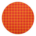 Orange Buffalo Check Pattern Print Round Blanket