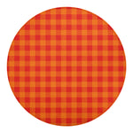 Orange Buffalo Check Pattern Print Round Blanket