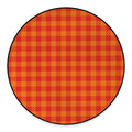 Orange Buffalo Check Pattern Print Round Floor Mat