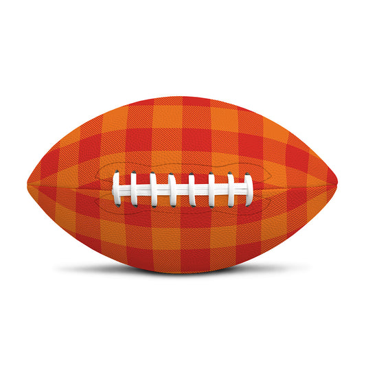 Orange Buffalo Check Pattern Print Rugby Ball