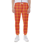 Orange Buffalo Check Pattern Print Scuba Joggers