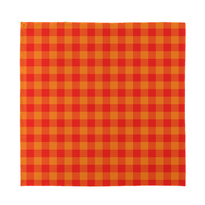Orange Buffalo Check Pattern Print Silk Bandana
