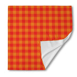 Orange Buffalo Check Pattern Print Silk Bandana