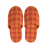 Orange Buffalo Check Pattern Print Slippers