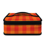 Orange Buffalo Check Pattern Print Small Lunch Bag