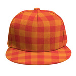 Orange Buffalo Check Pattern Print Snapback Cap