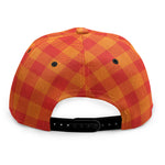 Orange Buffalo Check Pattern Print Snapback Cap