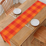 Orange Buffalo Check Pattern Print Table Runner