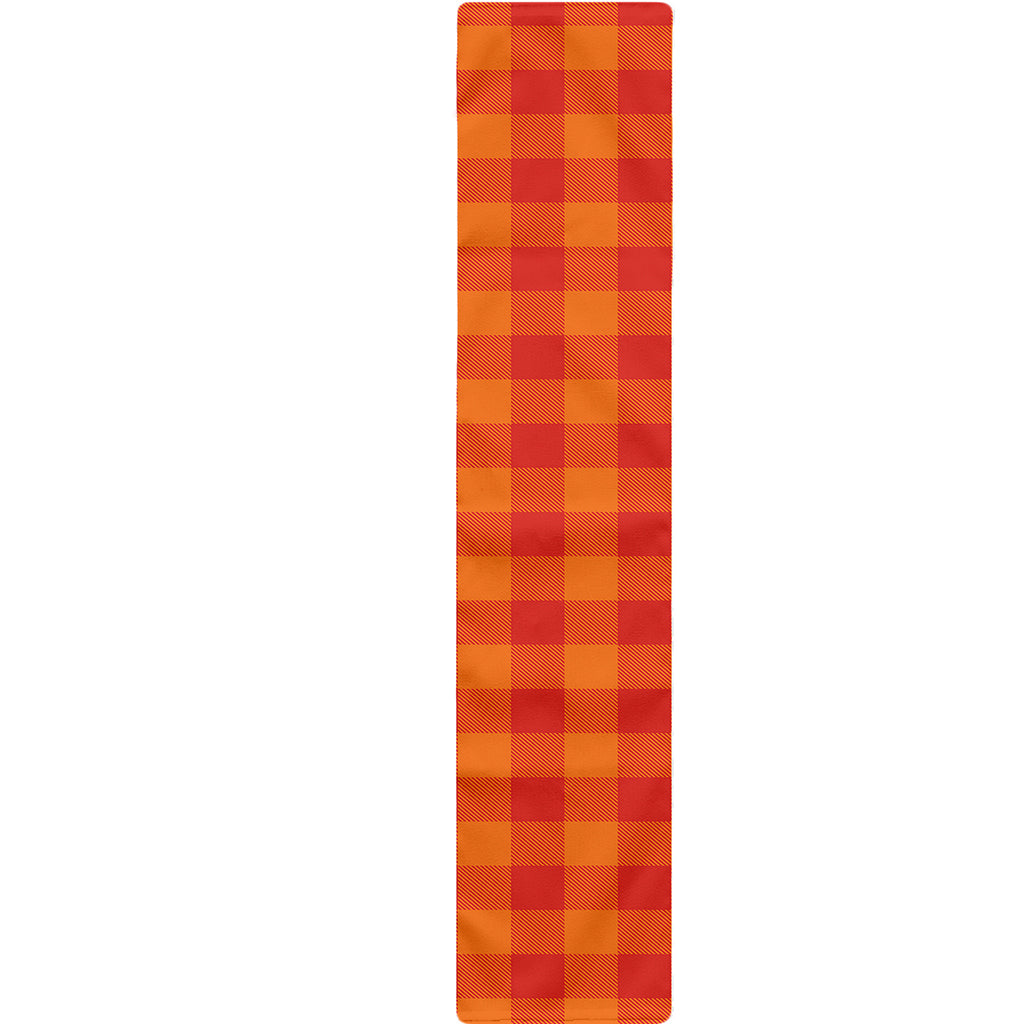 Orange Buffalo Check Pattern Print Table Runner