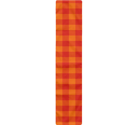 Orange Buffalo Check Pattern Print Table Runner