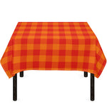 Orange Buffalo Check Pattern Print Tablecloth