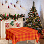 Orange Buffalo Check Pattern Print Tablecloth