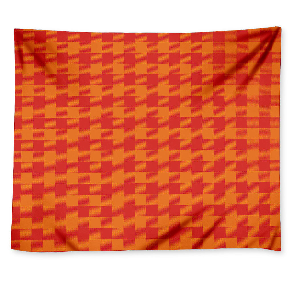 Orange Buffalo Check Pattern Print Tapestry