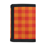 Orange Buffalo Check Pattern Print Trifold Wallet