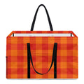 Orange Buffalo Check Pattern Print Utility Tote Bag