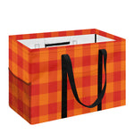 Orange Buffalo Check Pattern Print Utility Tote Bag