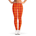 Orange Buffalo Check Pattern Print Women's Leggings