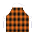 Orange Buffalo Plaid Print Adjustable Apron